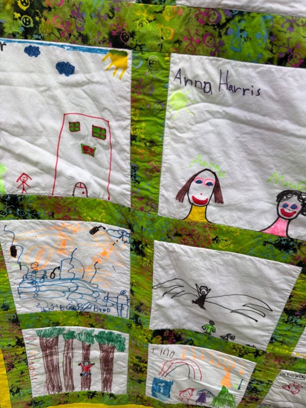 2002 Gregory Heights Elementary Burien WA 1st Grade Memory Throw Quilt 59 x 58 - Picture 10 of 13
